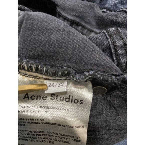 Women's ACNE STUDIOS Jeans Denim Pants Trousers Skinny Blue Skin 5 Deep 24/32 - Picture 6 of 9